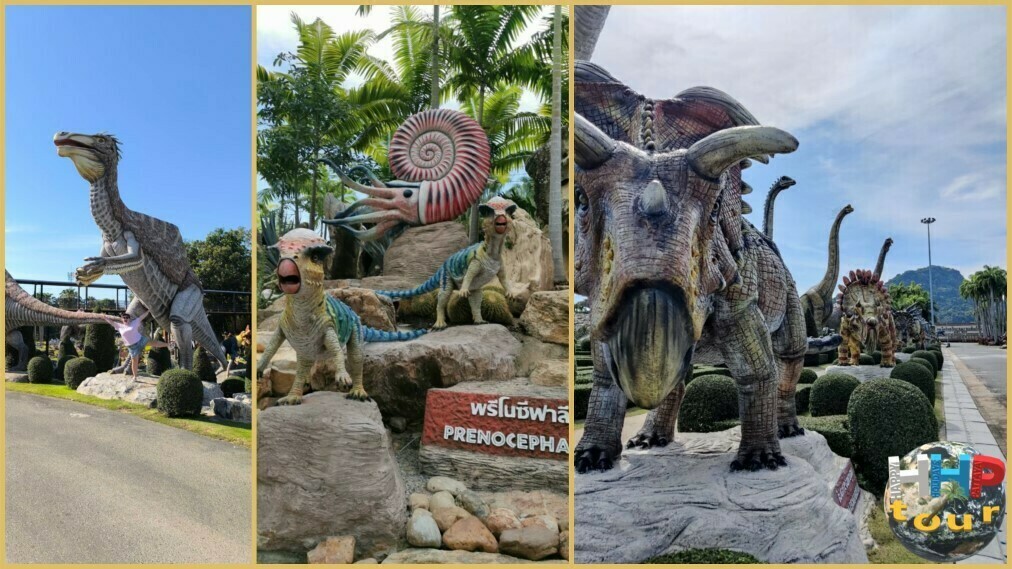 Хищники динозавры в ботаническом саду Нонг Нуч Паттайя.