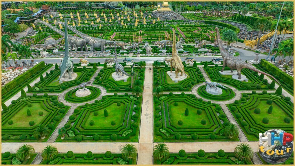 Парк Нонг Нуч, вид на Французский сад с высоты.