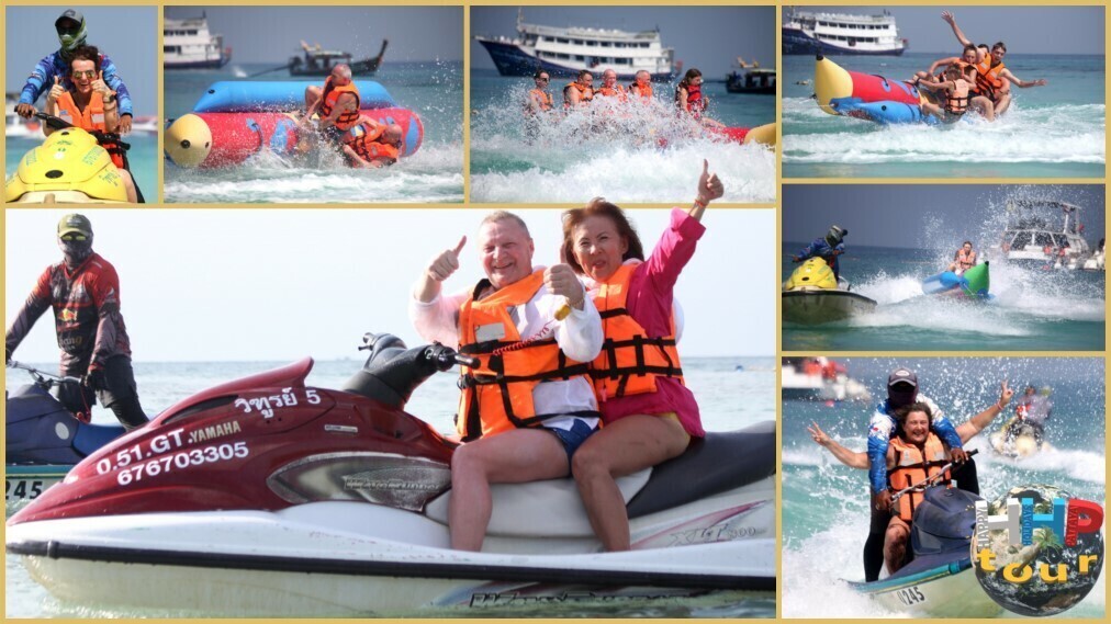 Экскурсия Пати айлэнд. Катание на банане и гидроцикле, на острове Ко Сак.