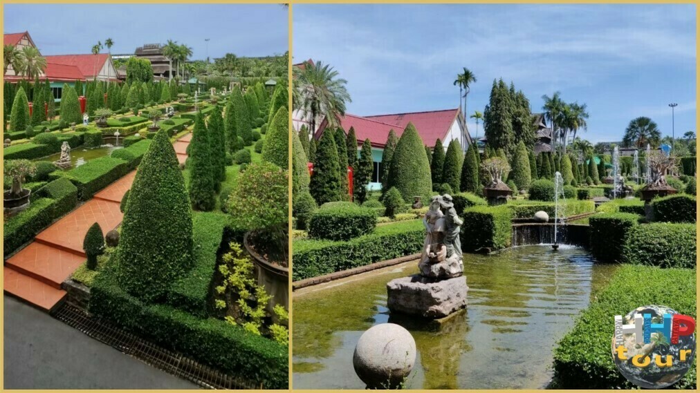 Итальянский сад в ботаническом парке ландшафтного дизайна - Нонг Нуч Паттайя.