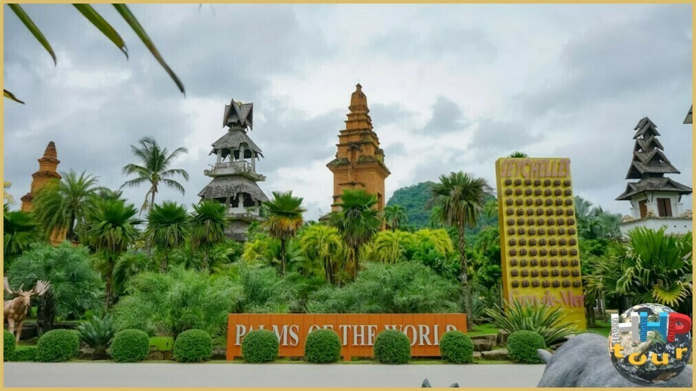 Тропические пальмы и папоротники в парке Нонг Нуч Паттайя..