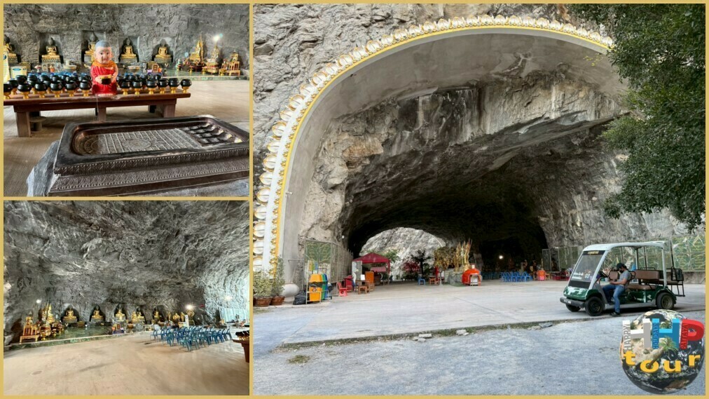 Экскурсия Квай Сафари и Каньон Летающего Дракона. Wat Khao Tham Thiam. Священный тоннель и стопа Будды.