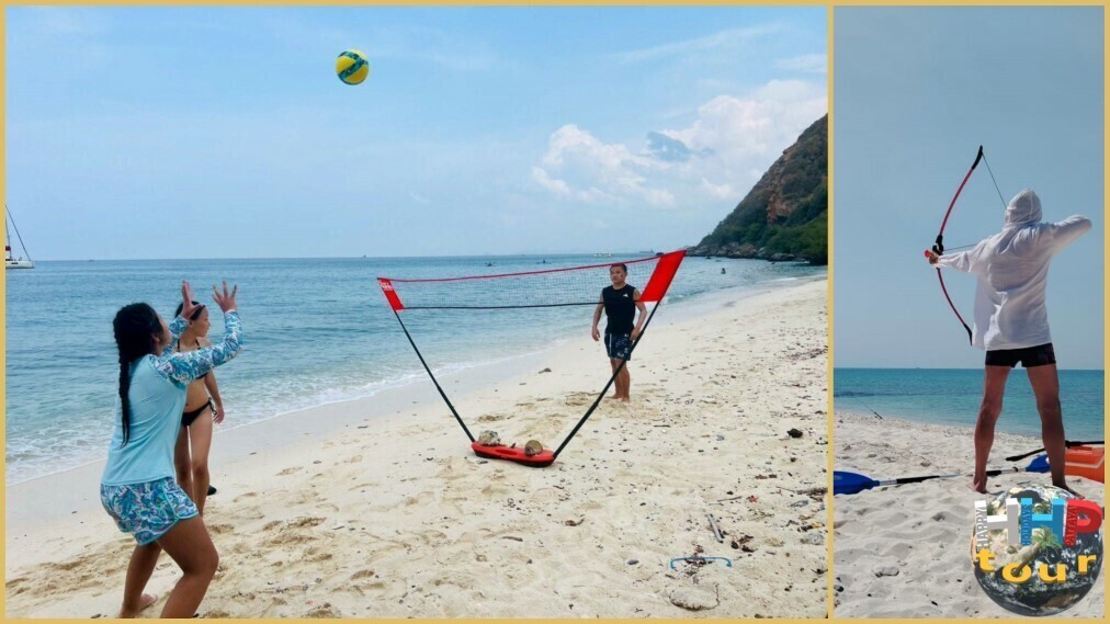 Остров Paradise. Пляжный волейбол и стрельба из лука.