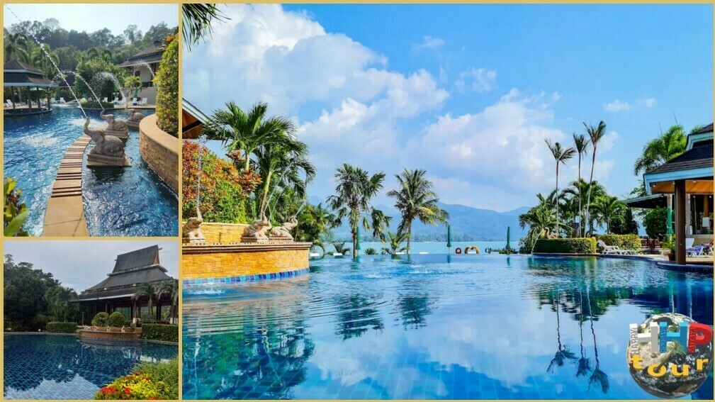 Экскурсия Ко Чанг эконом. Бассейн отеля Chai Chet Resort с видом на залив, пляж Клонг Прао.