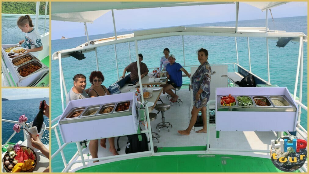 Обед на борту катера. Экскурсия Побег в океан.