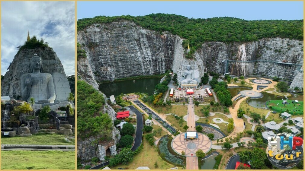 Вид на Wat Khao Tham Thiam с высоты во время экскурсии Квай Сафари и Каньон Летающего Дракона.