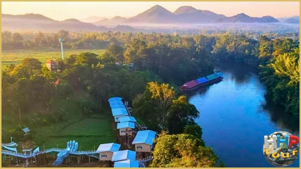 Отель Yoko Resort на экскурсии Река Квай Paradise. Вид на отель и окрестности сверху.