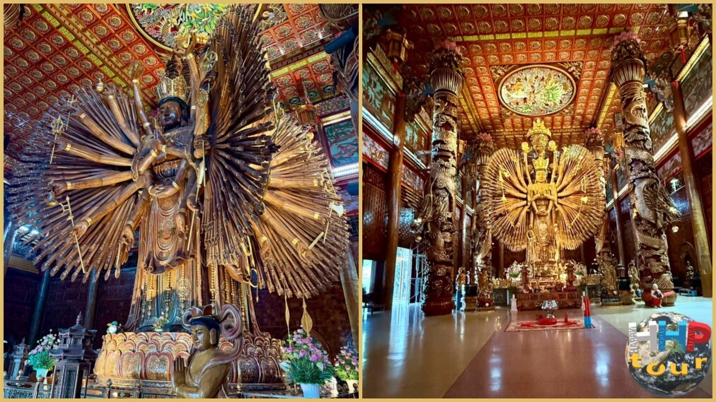 Статуя Тысячерукой Гуаньинь в буддийском храме школы Махаяна. Экскурсия Квай Сафари и Каньон Летающего Дракона.